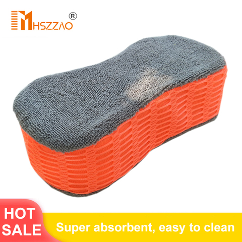 Car Home Wash Sponge Extra Large Cleaning Honeycomb Coral Car Yellow Thick Sponge Block Car Supplies Auto Wash Tools Absorbent ► Photo 1/6