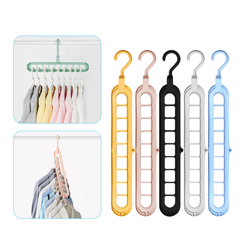 Clothes Hanger Racks Multi-port Support Circle Clothes Drying Multifunction Plastic Scarf Clothes Hanger Hangers Storage Rack ► Photo 1/6