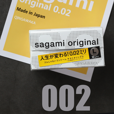 Made in Japan  10pc 0.02mm super thin like not wearing happiness condom SAGAMI ORIGINAL NO Rubber Polyurethan L&M size sex men ► Photo 1/6