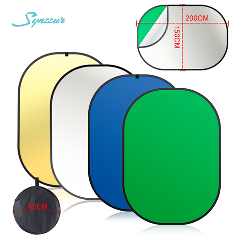 150*200cm 4 In 1 Photography Background Oval Photo Board Reflector Disc Portable Green Screen Collapsible Studio Backdrop Cloth ► Photo 1/6