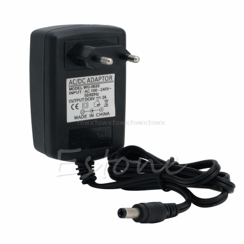 New Converter 100-240V to DC 6V 2A Power Supply Adapter Charger EU Plug Black S11 19 Dropship ► Photo 1/6