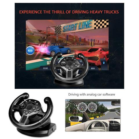 New Hot Racing Steering Wheel For PS4 For PS3 Game Steering Wheel PC Vibration Joysticks Remote Controller Wheels Drive For PC ► Photo 1/6