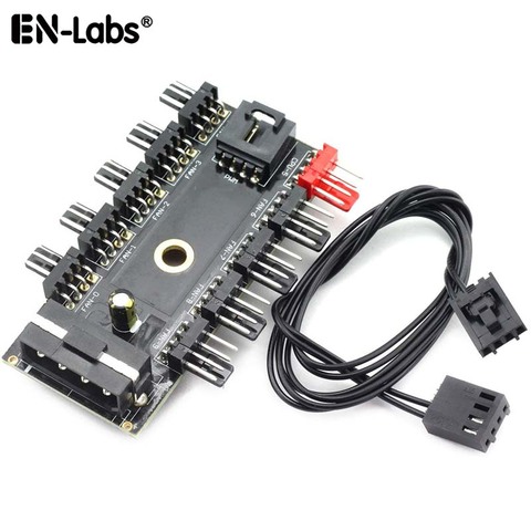 Molex 4pin SATA to 10 Port 4 Pin PWM Fan Hub Controller RPM Feedback Cable,CPU Cooler Fan Splitter for 4-pin 3pin Case Cooling ► Photo 1/6