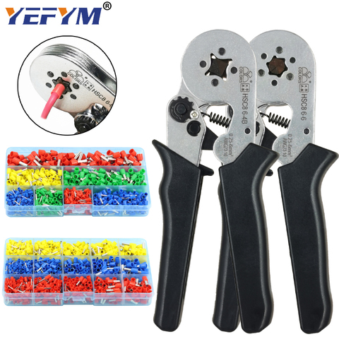 HSC8 6-6/6-4B crimping pliers 0.25-6mm2 23-10AWG for tube terminal brand mini type round nose european plier tools ► Photo 1/6