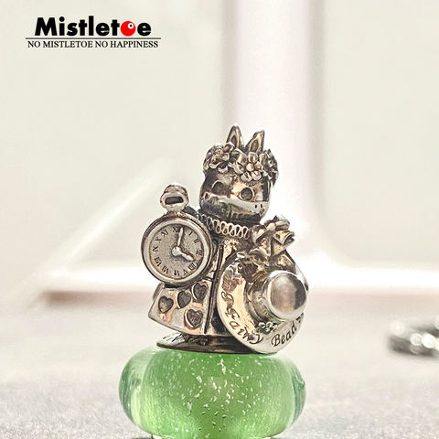 Mistletoe 925 Sterling Silver Rabbit Waiter Charm Bead Jewelry ► Photo 1/6