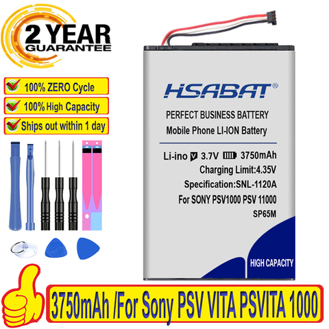 100% Original HSABAT 3750mAh SP65M Battery For Sony PSV VITA PSVITA 1000 psv1000 SP65M PCH-1001 PCH-1101 ► Photo 1/6