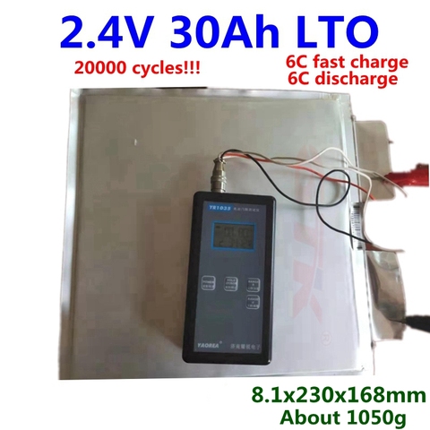 6C fast charge LTO 20000 cycles 2.4V 2.3V 30Ah Lithium titanate battery 6c discharge for ebike motorcycle battery pack diy ► Photo 1/3