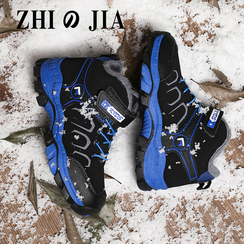 Boys Boots Winter Kids Snow Boots Sport Children Shoes For Boys Waterproof Shoes Sneakers Fashion 2022 New Leather Child Shoes ► Photo 1/6