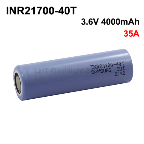 INR21700-40T 3.6V 35A 4000mAh Rechargeable Li-ion 21700 Battery without PCB ► Photo 1/3