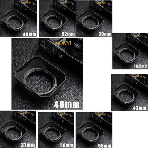 Retail NEWYI Square Shape Lens Hood for Fuji Nikon Mini Single Camera 46mm/ 49mm/ 52mm/ 39mm/ 40.5mm/ 43mm/ 55mm/ 58mm/ 37mm ► Photo 1/6