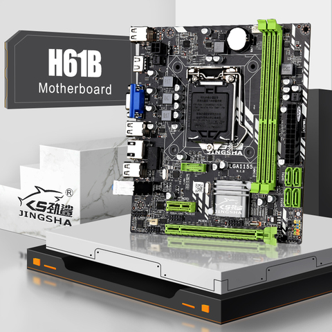 JINGSHA H61B LGA 1155 motherboard SATA 2 Intel H61 chipset support Intel core series LGA 1155 processor desktop DDR3 1600mhz Ram ► Photo 1/6