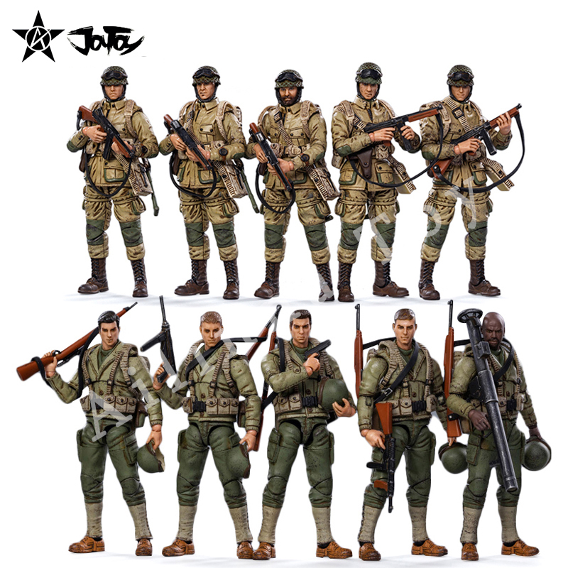 JOYTOY 1/18 3.75 Action Figure (2SETS/LOT) WWII USMC/Airborne Division Anime Collection Military Model For Gift Free Shipping ► Photo 1/6