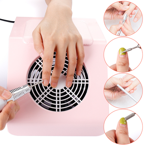 40W Nail Suction Dust Collector Fan Strong Nail Vacuum Cleaner Manicure Machine with 2 Dust Collecting Bags Salon  Nail Tool ► Photo 1/6