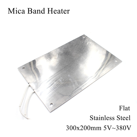 300x200mm 5V 12V 24V 36V 48V 110V 220V 380V Mica Band Heater Stainless Steel Electric Industrial Plastic Injection Mould Heating ► Photo 1/6