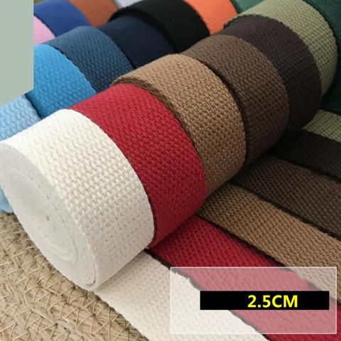 25mm Diy candy color knitted ribbons belt canvas bag webbing, bag luggage ribbons,Wholesale price ► Photo 1/3