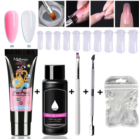 Lghzlink Manicure Set for Nail Poly gel Kit Builder Gel Nail Brush Soak off  Quick Building Finger Extension Camouflage Nails ► Photo 1/6