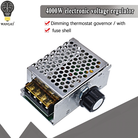 Professional Voltage Regulators 4000W 220V High Power SCR Speed Controller Electronic Voltage Regulator Governor Thermostat BS ► Photo 1/6
