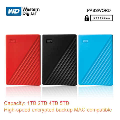 Western Digital WD My Passport 1TB 2TB 4TB 5TB External Hard Drive Disk WD Backup software and password protection HDD storage ► Photo 1/6