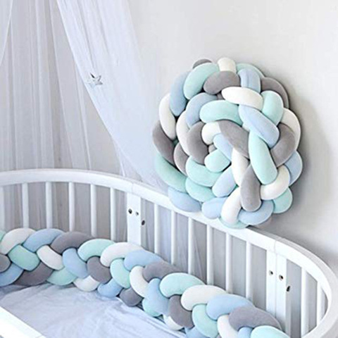 Best Deal for Baby Crib Bumper Soft Knotted Pillow Baby Braided
