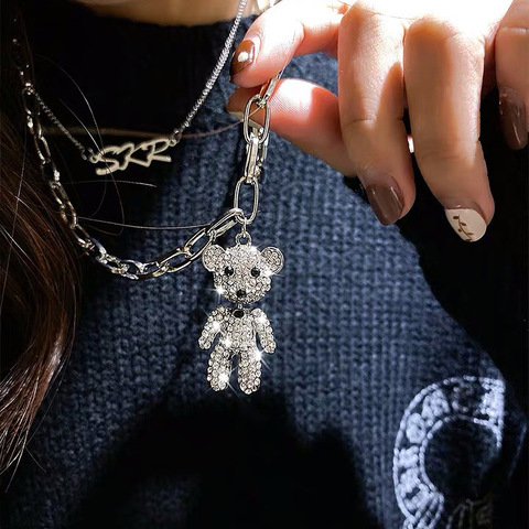 Trendy Exquisite Little Bear Shiny AAA Zircon Pendant Necklace for Women Designer Luxury Creativity High Quality Jewelry Gift ► Photo 1/6