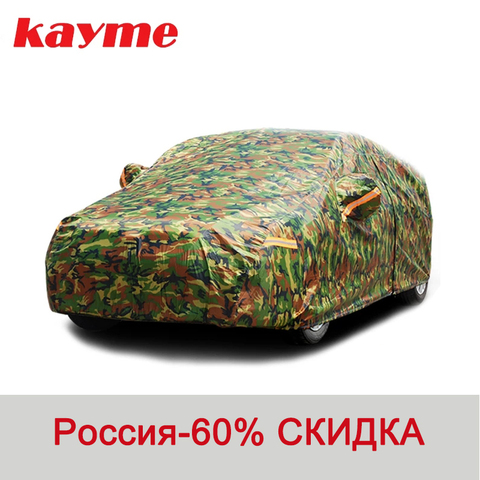 Kayme waterproof camouflage car covers outdoor sun protection cover for car reflector dust rain snow protective suv sedan full ► Photo 1/6