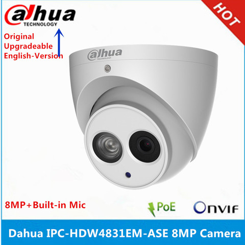 Dahua IPC-HDW4831EM-ASE metal shell H2.65 Built-in MIC WDR IR 50m POE 8 MP IP Camera replace IPC-HDW4830EM-AS cctv Camera ► Photo 1/4