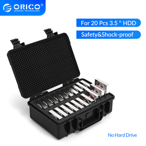 ORICO 3.5 inch 20 Bay HDD Hard Drive External Protection Storage Case Box Portable Multi Bay Water\Dust\Shock-proof ► Photo 1/6