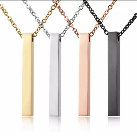 Blank Pendant 5 Colors Stainless Steel Free Chain Engraved Name Date Coordinates Text Personalized Femme Jewelry Accessories ► Photo 1/6