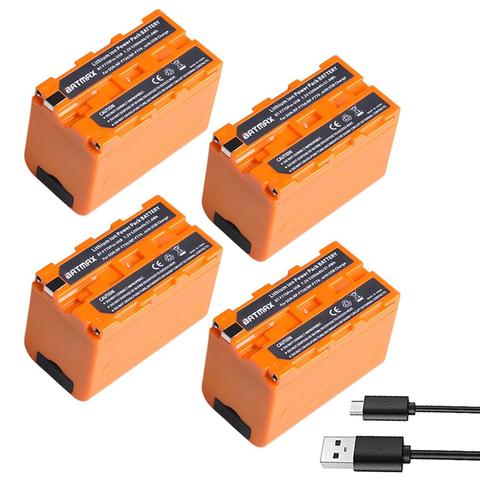 4Pcs 5200mAH USB Output NP-F750 F730 F770 Battery LED Power Indicator for Sony NP F960 F970 NP-F550 CCD-TRV58 V1J z1 ► Photo 1/6