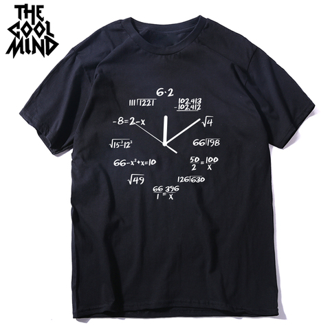 COOLMIND 100% cotton math clock print funny men T shirt casual short sleeve o-neck men tshirt cool summer t-shirt mens tee shirt ► Photo 1/6