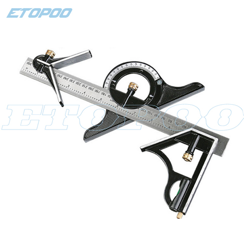 0-300mm professional carpenter tools Combination Square Angle Ruler Stainless Steel protractor Multi-function Measuring Tool ► Photo 1/6