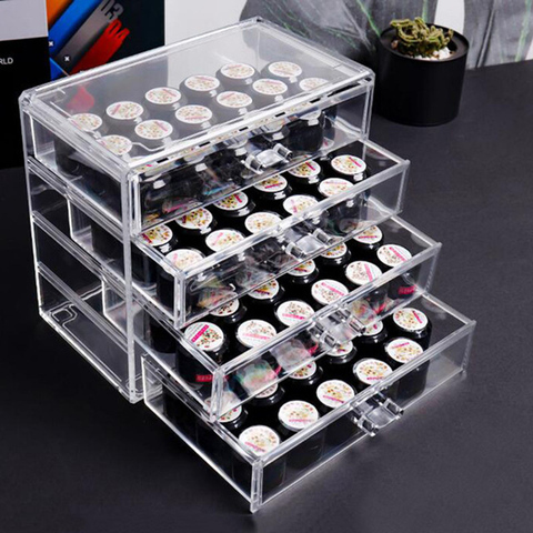 Nail Storage Box Makeup Organizer Cosmetic Nail Accessories Storage Jewelry Display Rack Plastic Drawer Plastic Box 3/4/5 Layer ► Photo 1/6