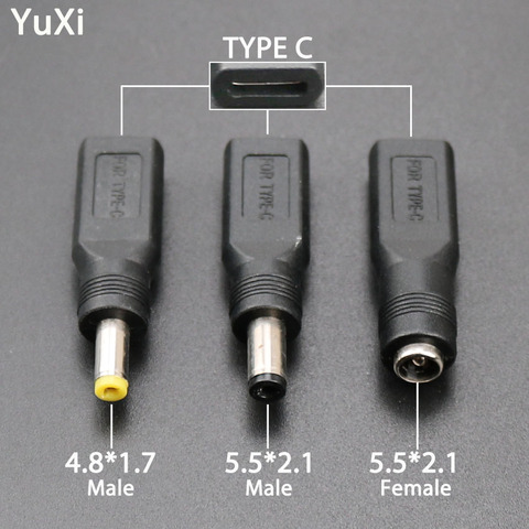 YuXi USB 3.1 TYPE C Female to DC Power 4.8x1.7mm 5.5x2.1m Male Charge Adapter Connector Converter for Lenovo Asus laptop ► Photo 1/6