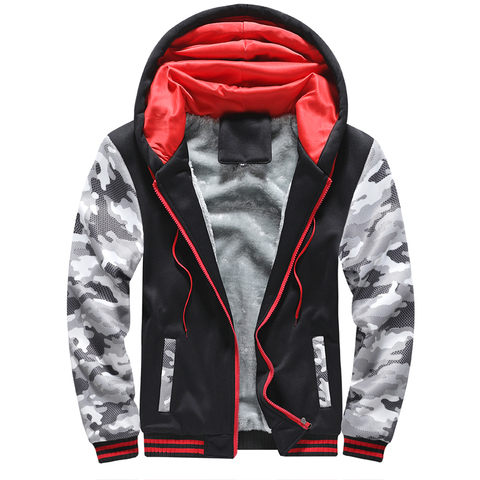 2022 New Men Hoodies Winter Thick Warm Fleece Zipper Men Hoodies Coat Sportwear Male Streetwear Hoodies Sweatshirts Men ► Photo 1/6