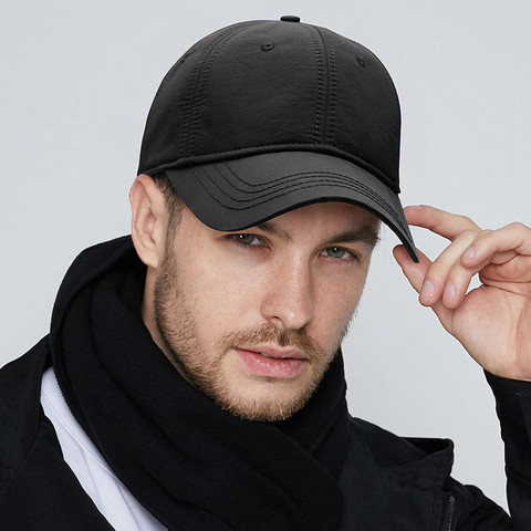 Winter Dry Quickly Polyester Fitted Baseball Hat with Velvet Lining Big Head Men Outdoors Plus Size Sport Cap 56-60cm 60-66cm ► Photo 1/6
