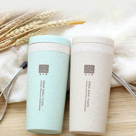 Kitchen Wheat Straw Double Insulated Gift Mug Tumbler With Lid Eco-friendly 16.8x7cm Travel Mug Coffee Winter Thermos Cup ► Photo 1/6