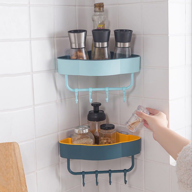 Bathroom Corner Punch-Free Rack Shampoo Storage Rack Holder with Suction  Cup Bathroom Shelves Bathroom Accessories Dropshipping