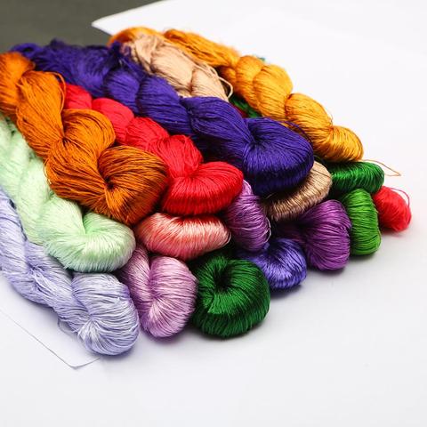 7-8pcs DIY Embroidery Natural Silk Line Branch Threads 100% Silk Thread Floss Skein Cross Stitch Thread Hand Embroidery Spiraea ► Photo 1/6