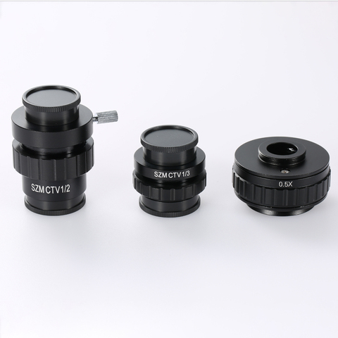 0.5X C-mount Lens Adapter 1/2  1/3 CTV Adapter For SZM Trinocular Stereo Microscope Camera Accessories Synchronous focus ► Photo 1/6