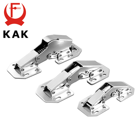 KAK 90 Degree Cabinet Hinges 3 Inch No-Drilling Hole Soft Close  Spring Hinge Cupboard Door Furniture Hardware With Screws ► Photo 1/6