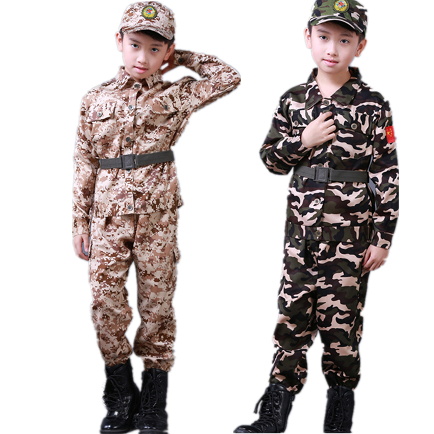 Magic Kids Camo Uniform Boys CS Tactical Military Outfits Training Jacket+Pants 