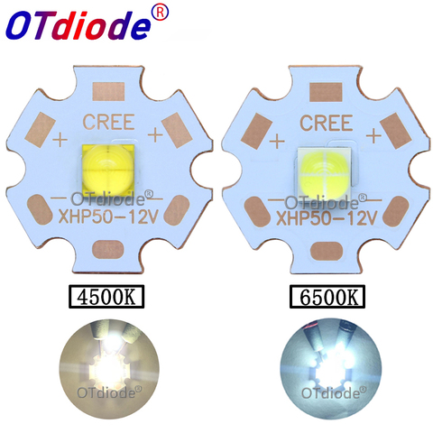 China XHP50  replace CREE XHP50 LED Cold whtie 6500k Neutral white 4500K LED Emitter 6v 12v on 16MM 20MM copper PCB ► Photo 1/6