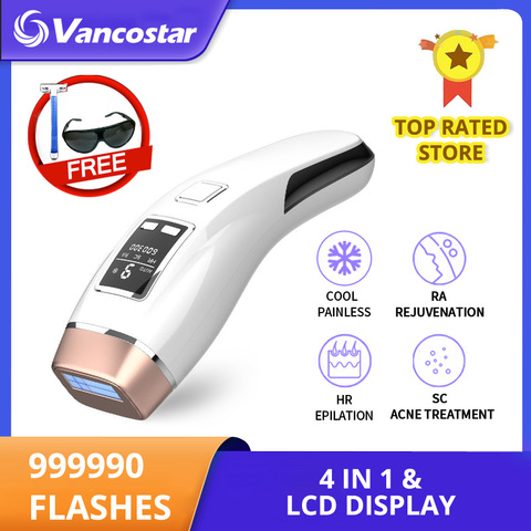 Newest 4in1 IPL Hair Removal Laser Epilator 999000 Flash Cooling LCD Acne Treatment Rejuvenation Device for Home Bikini Trimmer ► Photo 1/1