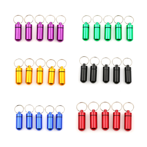 1/5pcs/set Hot Sale Pillbox Keychain Pill Box WaterProof Aluminum Drug Pill Cases Bottle Holder Container For Medicines ► Photo 1/6