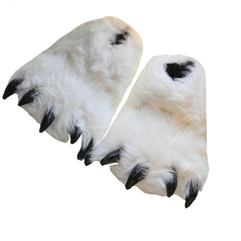 Fashion winter warm Indoor Cotton Padded Plush Cartoon Bear Claw Slippers Home Cotton Slippers Floor Shoes ► Photo 1/5