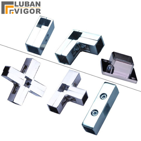 Square tube / pipe connector for 25mmx25mm Stainless steel tube/pipe,square tube flange,Clothes rack/Cabinet frame accessories ► Photo 1/5