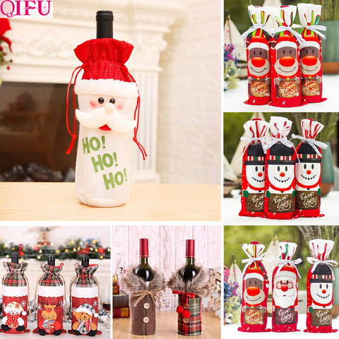 Santa Claus Christmas Sweater Wine Bottle Cover Ornaments Christmas Decorations for Home 2022 Navidad Natal Gift New Year 2022 ► Photo 1/6