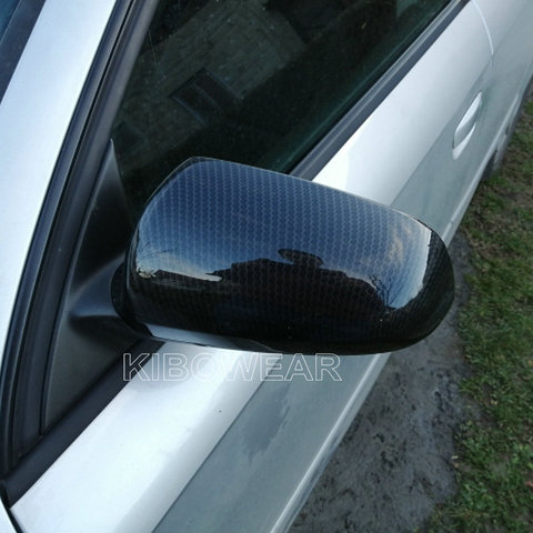 Side Wing Mirror Caps for Audi A3 S3 8P A4 B7 B6 A6 S6 4F C6 (Carbon Look) 1:1 replacement  covers pair ► Photo 1/4