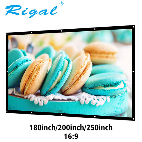Rigal 180/200/250/300 inch Projection Projector Screen 16:9 Fold Portable Screen Canvas Matt White for Home Film HD Wall mounted ► Photo 1/6