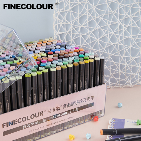 Finecolour Art Marker/Plastic Portable Hard Box Pen EF100/101/102/103 160/240/480 Colors Double-Headed Brush Alcohol Oily Marker ► Photo 1/6